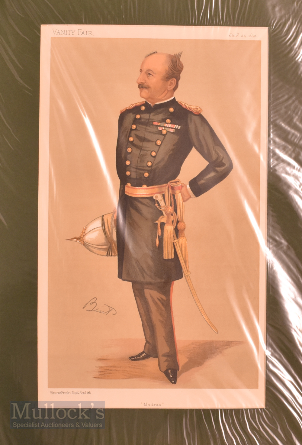 1891 Lieutenant General Sir James Charlemange Dormer. Vanity Fair print mounted on card. Dormer