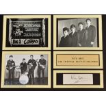 The Beatles - Pete Best Autograph displayed with a montage of 'The Silver Beatles' prints and signed