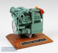 Rolls Royce Condor V12 1200 Engine Scale Model mounted on wooden base in pastel green colour, height