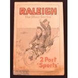 Raleigh Motor Cycles, 1930 Brochure an 8 page fold out Brochure illustrating and detailing with