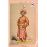 1870 India Sovereigns 'Nawab Nazim' Vanity Fair Colour Print dated 16 Apr, with text, appears in