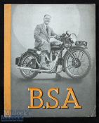 BSA 1934 Sales Catalogue a period 6 page fold out Catalogue, illustrating one machine and