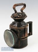 LNER (GER pattern) triple aspect sliding knob handlamp stamped in the reducing cone CAMBRIDGE 33,