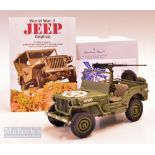 Danbury Mint Diecast World War II Jeep Replica 1:16 with original box and certificates in good