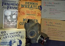 WWII British Civilian Issue Gas Mask marked 1939 PCB - together with Dennis Wheatley 'Murder Off