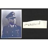 WWII – Autograph – Dr Hans Lammers (1879-1962) Signed Cutting and Print signed in ink with