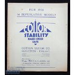 Cotton Motor Cycles Sales Catalogue Sub titles "For 1938 14 Superlative Models" a large fold out
