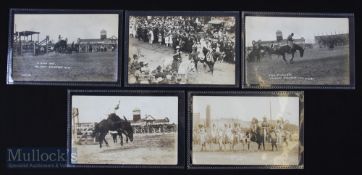 c1919 Canada Stampede real photograph postcards, with inscribed tiles rodeo, and native Indian