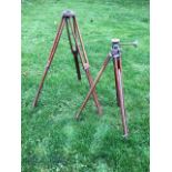 Photography - 2x Wooden Tripod Camera Stands, 1 is made by Moore & co Liverpool made of oak and a