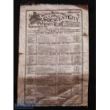 United States - Crescent City Jockey Club 1903 Silk Programme of that day's horse races. Listing the