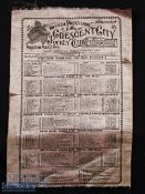 United States - Crescent City Jockey Club 1903 Silk Programme of that day's horse races. Listing the