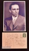 WWII Nazi Germany - Joseph Goebbels (1897-1945) Signed Postcard inscribed in pencil, dated 1928,