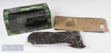 Military – Gate Jeep Willys Diecast Model Jeep 1:18 scale in box, together with a pair of WWII