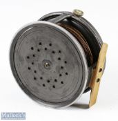 Playfair Aberdeen Perfect style 4" alloy Salmon fly reel with smooth brass foot, rim tensioner,
