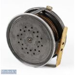 Playfair Aberdeen Perfect style 4" alloy Salmon fly reel with smooth brass foot, rim tensioner,