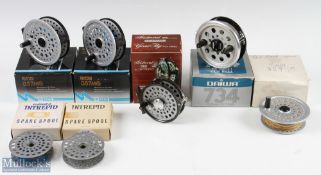 Collection of Modern 'As New' Trout Fly Reels and Spare Spools in Makers Boxes (5) Daiwa 734 Ocean