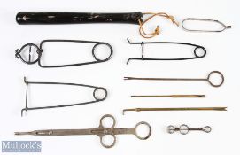 Interesting collection of Pike and Eel Gags, Disgorgers, Tweezers and Priest (10) scarce Allcock "