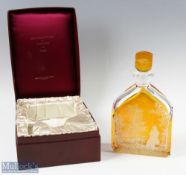 Zaglo Amber stained glass decanter in presentation box engraved full lea crystal, depicts fishing