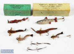 Percy Wadham Boxed Nature Series 3" artificial lure together with another Percy Wadham boxed 2 ½"