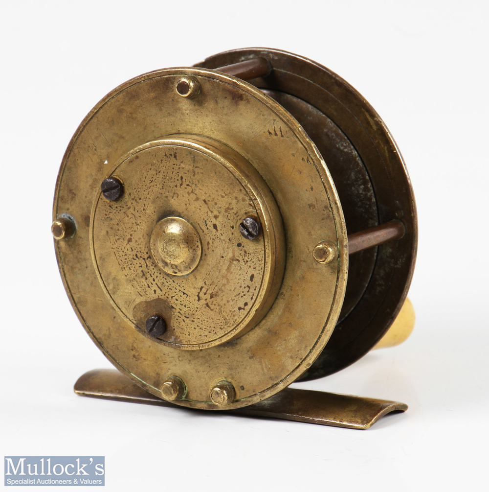 Eaton & Deller 2 ¾" all brass winch reel inscribed 'Eaton & Deller Makers 6&7 Crooked Lane - Image 2 of 2