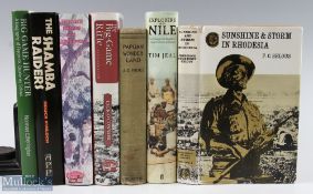 7x Big Game Hunting books to include Papuan Wonderland J G Hides 1st edition with no D/J African