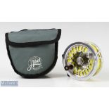 Abel USA Super 8 No5854 Saltwater fly reel 4" spool, 1 5/8" wide, counter balance wood handle,