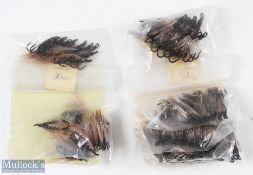 Quantity of Salmon Flies Doubles including 7 doz Silver Rat (size 4), 3 doz Black Dose (size 5) (#