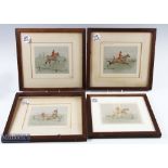 4x Fox Hunting Snaffles Prints Hand Coloured Charlie Johnson Payne, Snaffles, 'Owever ar won me ber'