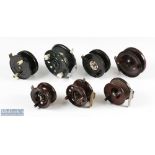 Collection of Various Makers Bakelite and Aerialite Centre Pin Reels (7)  The Paramount 4.5"  with