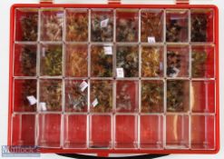 Flies Selection - 23 Compartment Clear View Box with over 600 trout dry flies, Caenis, Blue Dun,