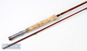 Sharpe's of Aberdeen 'Scottie' 9.5ft impregnated cane fly rod line 7-8, numbers 3.11.41 are