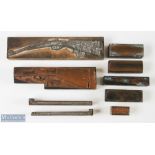 A Selection of Shotgun & Cartridge Printing Blocks, copper engraved on wood, 1 cartridge is by the
