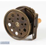 Fine Hardy Bros Alnwick 2 5/8" All Brass Perfect wide drum fly reel limited edition replica,
