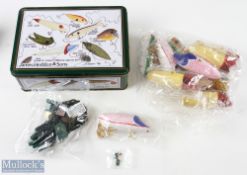 James Heddon & Sons Tin of Fishing Lure Christmas Lights - a string of ten lights, appear to be