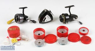 ABU 506 Closed Face reel with spare spools and some tools, together with ABU Delta fly reel and a