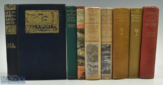 Assorted Fishing Book Selection featuring Life and Sport in Hampshire, Modern Salmon Fishing,