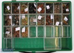 Flies Selection - 19x Compartment Clear View Box with over 500 trout dry flies, Black Gnat, Double