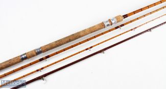 Unnamed combination fly/spin split cane rod - fly rod 12' approx. 3pc, red agate butt/tip rings,