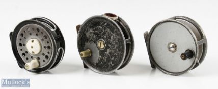 Collection of trout alloy fly reels (3) - Arthur Allan Ltd West Nile Street Glasgow, 3.5" black