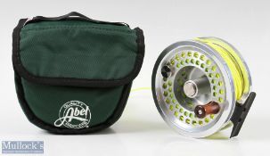 Abel USA No4.5 Salmon fly reel No1212 4 3/8" spool with counter balance wood handle, small marks