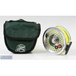 Abel USA No4.5 Salmon fly reel No1212 4 3/8" spool with counter balance wood handle, small marks