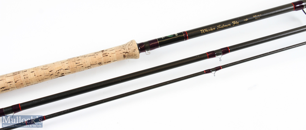 Daiwa Made in Scotland WF90-15 carbon Whisker Salmon Fly Rod, 15' 3pc line 10/11#, lined stripping/ - Image 2 of 3