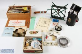 Fishing Accessories to include a Veniard Fly Tying Outfit (without vice) in wooden box with an array