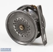 Fine Replica Hardy Bros Brass Face 2 5/8" wide drum Perfect fly reel appears with rod in hand,