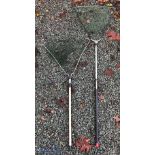 The Viking Knotless folding triangular head landing net 19" at top, unextended 42" approx. plus an