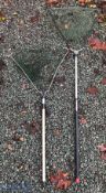 The Viking Knotless folding triangular head landing net 19" at top, unextended 42" approx. plus an