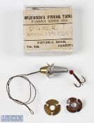 Scarce Griffiths Minnow 1" bait stamped 'Patent Applied' with interchangeable propellor fins, with