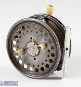 Hardy Bros 'The Silex' No2 4" alloy casting reel stamped 'A H W' (Arthur Wall 1901-1939) internally,