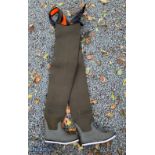 Lochmore (Daiwa) Neoprene Chest Waders size 10 felt soled boots with studs to heel, appear in good