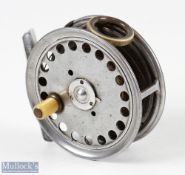 Hardy Bros 3 3/8" St George alloy fly reel with agate line guide, smooth alloy foot, ivorine handle,